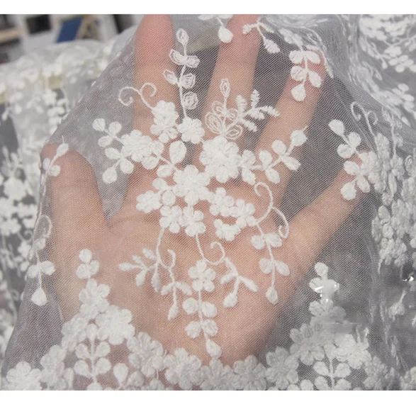 Bordados De Flores De Tecido Bege Suave Feito A Mão Diy Roupas De Rendas Bordados De Malha Hanbok Tecido