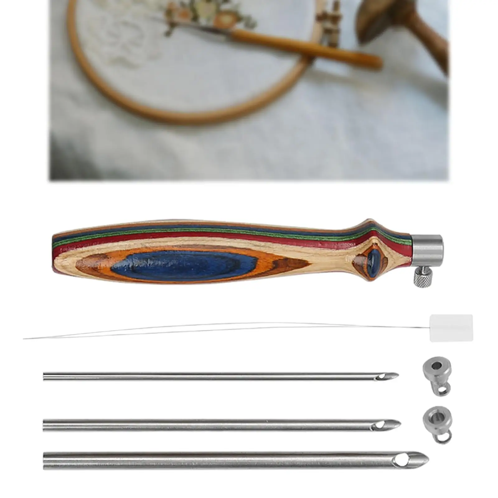 Punção de Agulhas de Fácil Bordado com fio de Ferramentas de Tricô Agulha Portátil DIY Craft Craft Punch Agulha de 5 mm a 2,5 mm 3,5 mm Fio