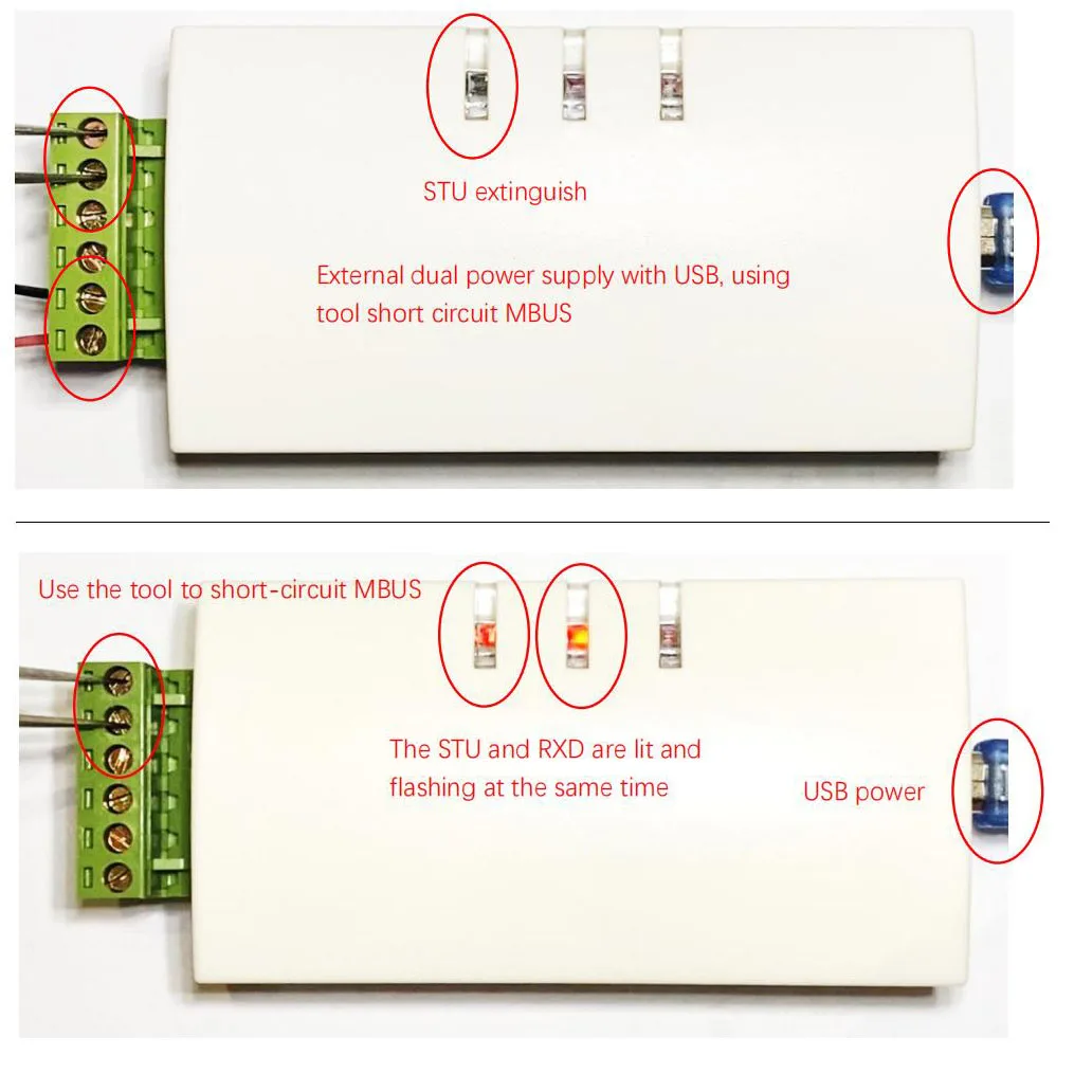 completo isolamento USB para MBUS host medidor M-BUS de dados de depuração comunicação Inteligente de energia, de água, de calor leitura do medidor