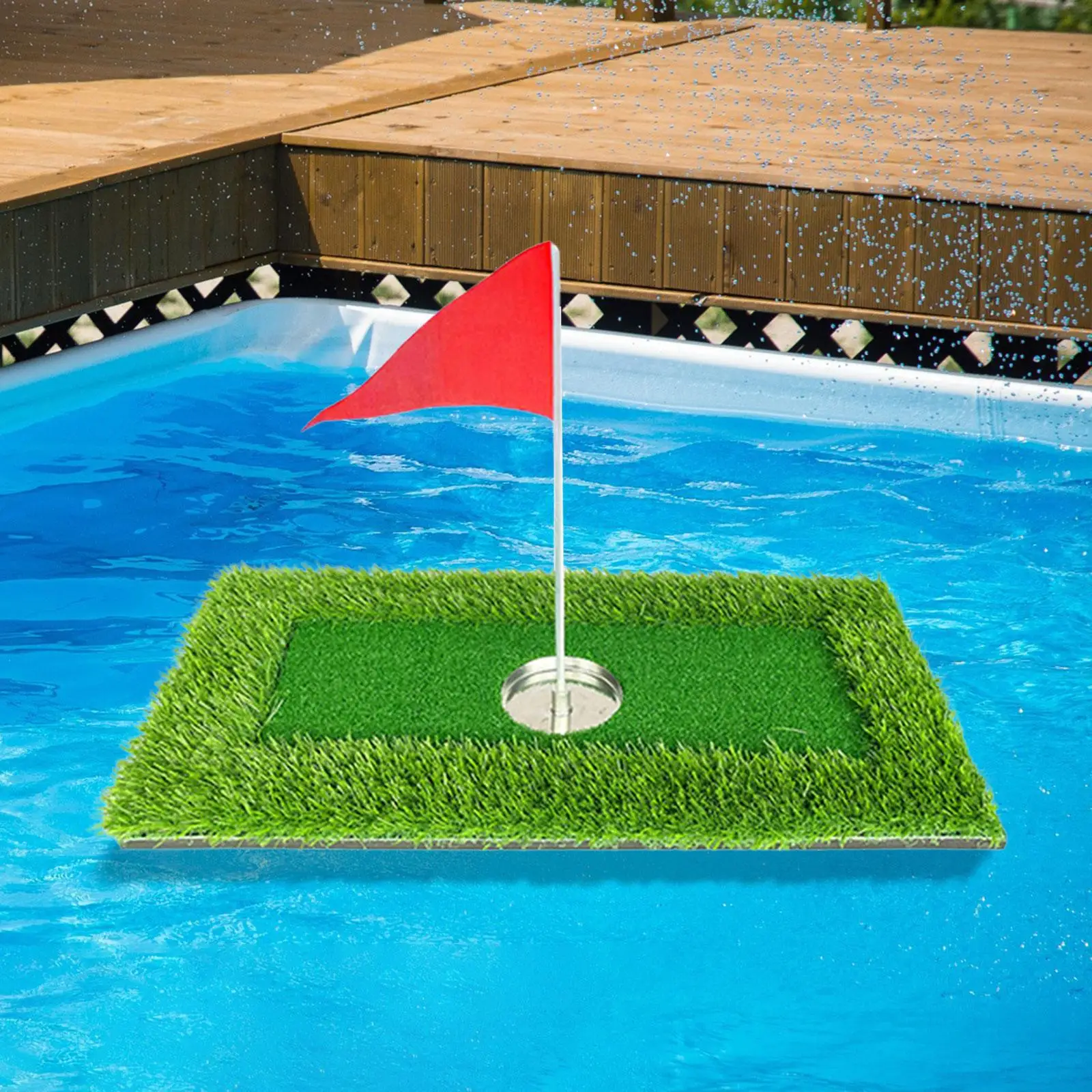 Flutuante de Golfe Colocar o Tapete de Relva Artificial Tapete com Bolas de Golfe, Putting Green Piscina Exterior, campo de Golfe de Jogo Definido para a Piscina Exterior, Jardim