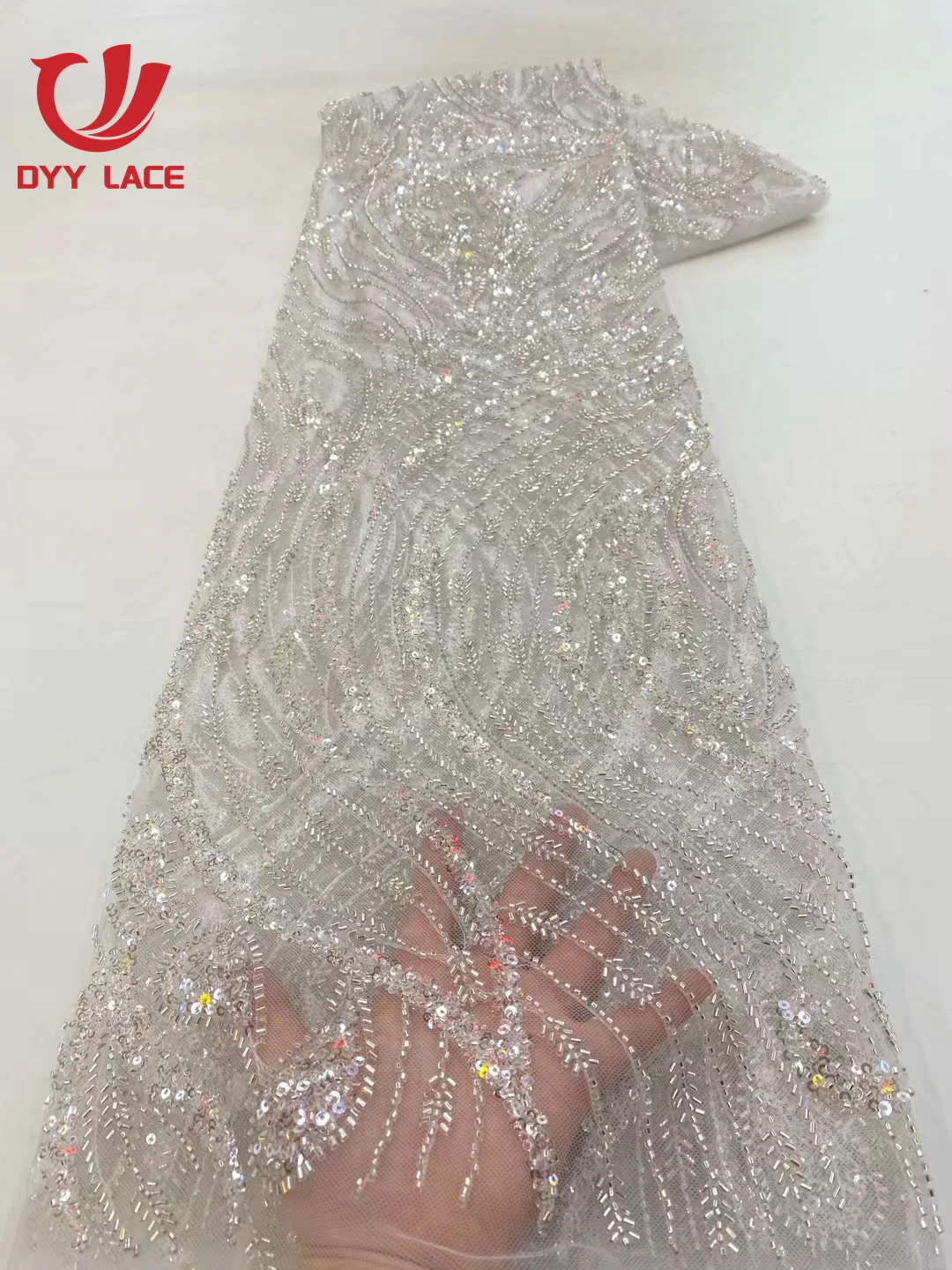 Mais Recente Luxo Africano Lantejoulas Tecido Do Laço Noivo Bordado Francês Malha De Paetês Com Laço Nigéria Tule De Renda Para Festa De Casamento De Costura