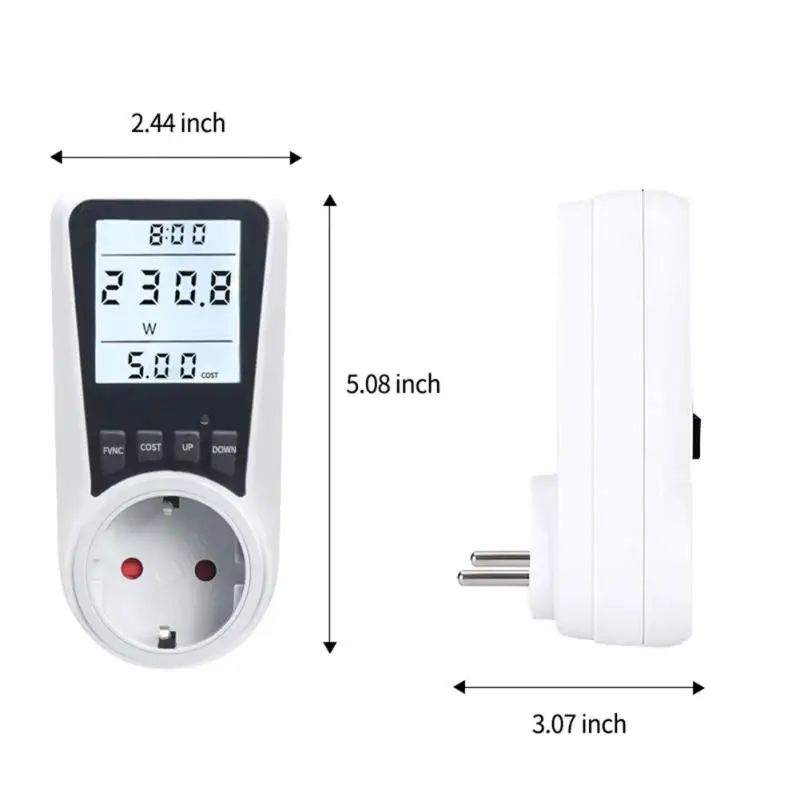 Amperímetro Voltímetro 220V AC Digital Wattmeter V, de Medidor de Energia Elétrica Medidor de Consumo de Tensão Tomada Kwh Medidor de Energia de Frequência
