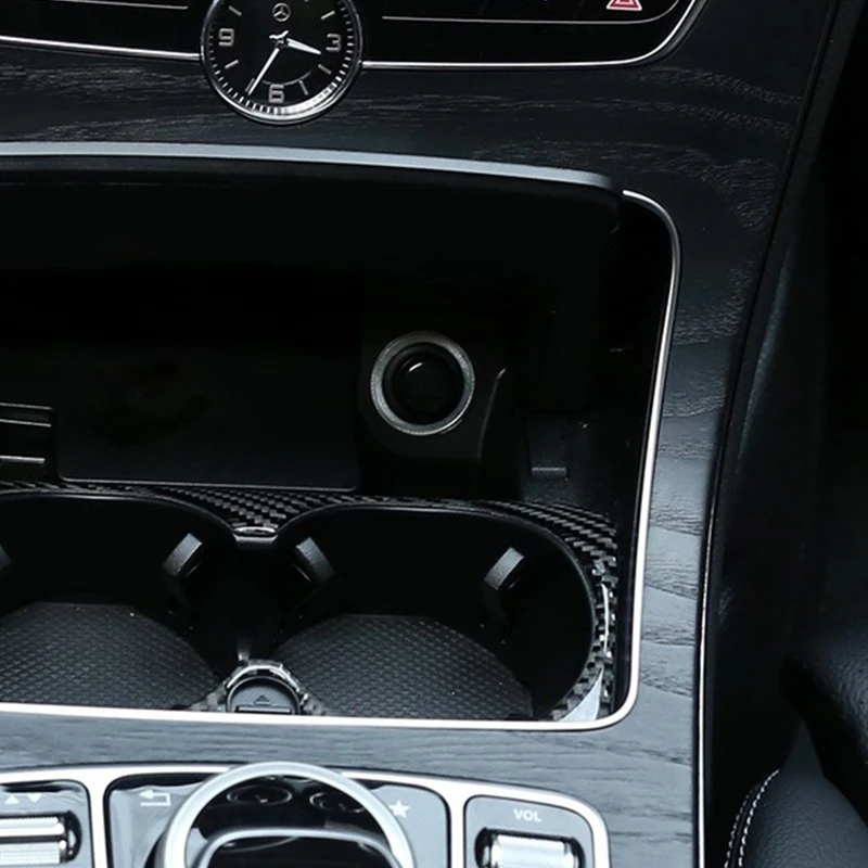 para a Mercedes Benz W205 C Classe C180 C200 C300 GLC Acessórios de Fibra de Carbono, Interior do Carro porta-Copo Moldura Guarnição Adesivos