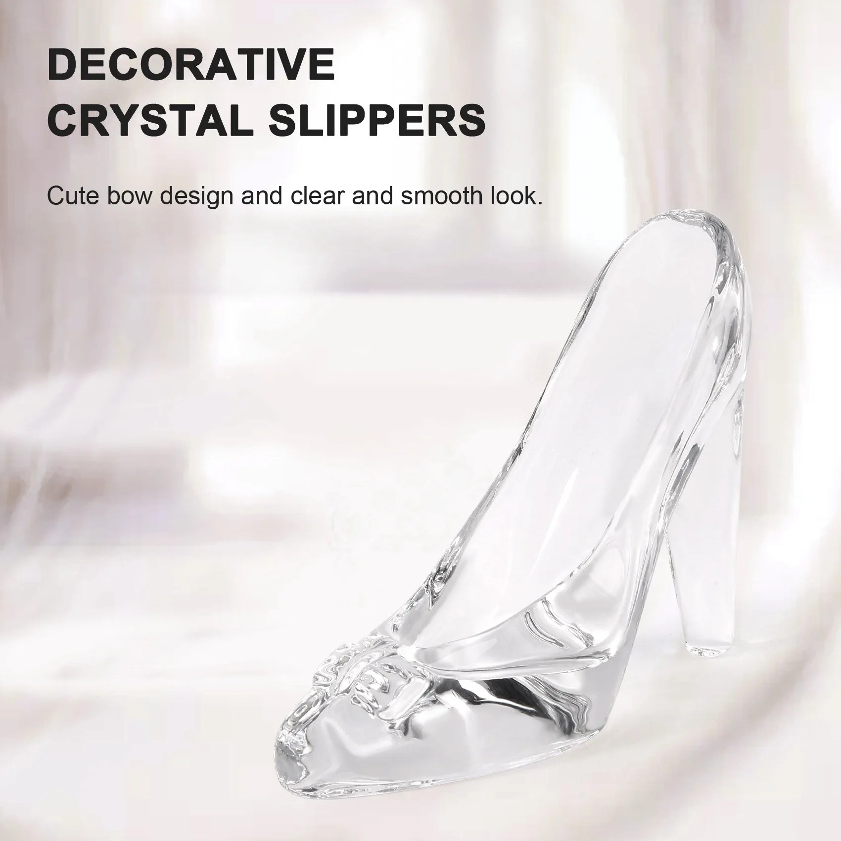 Sapatos De Cristal De Vidro De Presente De Aniversário De Decoração De Casa De Cinderela De Salto Alto Sapatos De Casamento Sapatos De Figuras De Ornamento Miniaturas