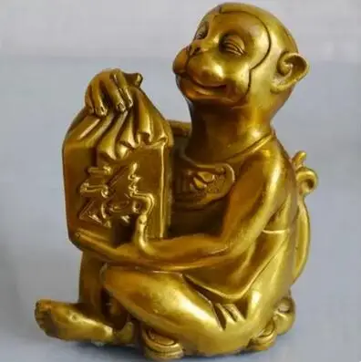 Cobre puro bronze macaco auspicioso feng shui ornamentos tudo mobília para a Casa do artesanato