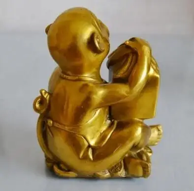 Cobre puro bronze macaco auspicioso feng shui ornamentos tudo mobília para a Casa do artesanato