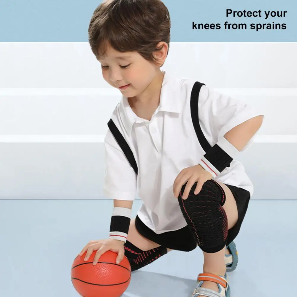 1 Par de Esportes Cinta de Joelho Almofadas para Crianças Respirável, Anti-Slip para Evitar colisões Protetor de Joelho Protetores de Acessórios de Esportes