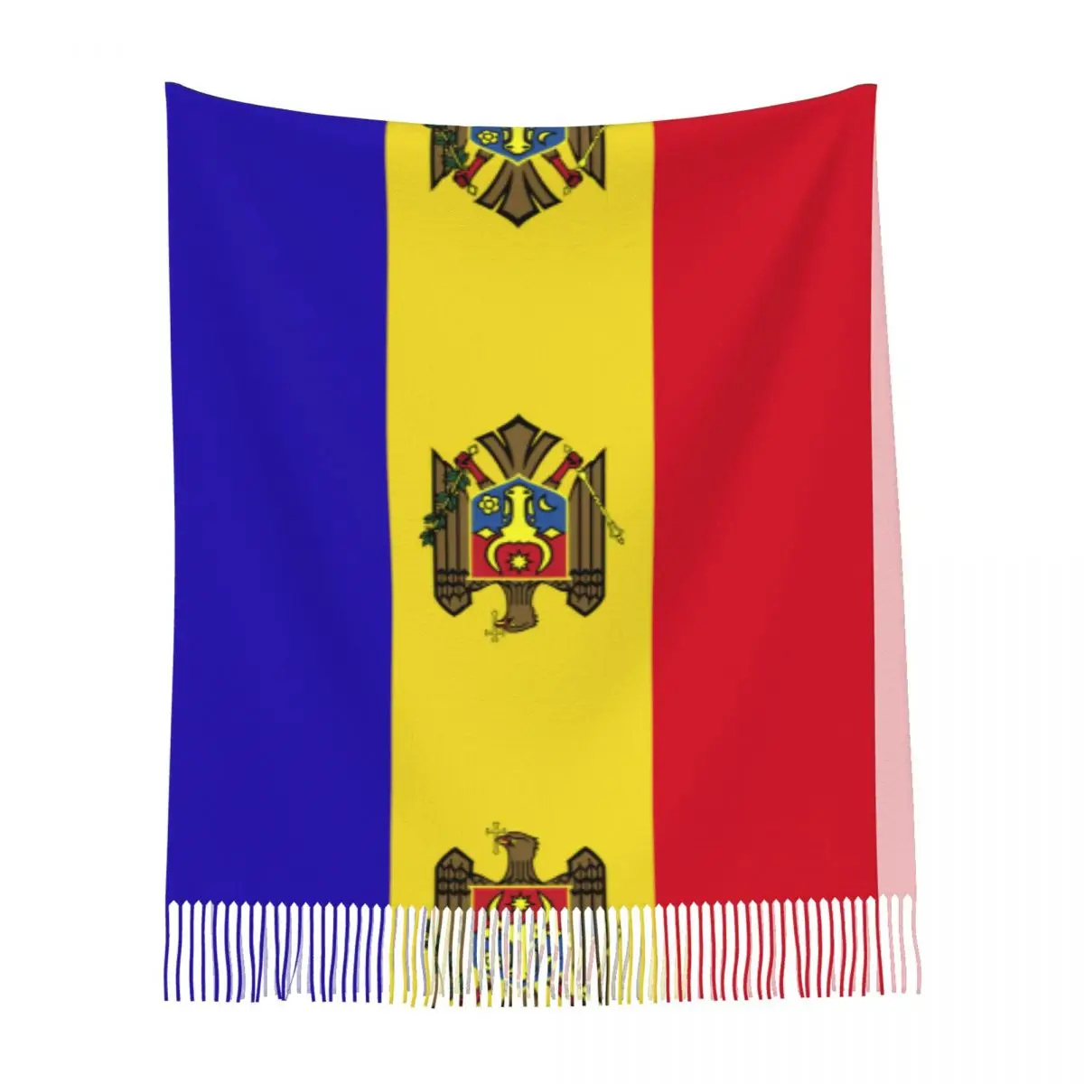 Moldávia Bandeira de Mulheres de Borla Xale Lenço de Moda Cachecol