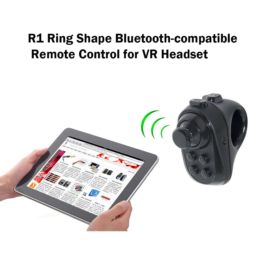 R1 formato de Anel Bluetooth VR Remoto Controlador Gamepad para iPhone, Android Telefone
