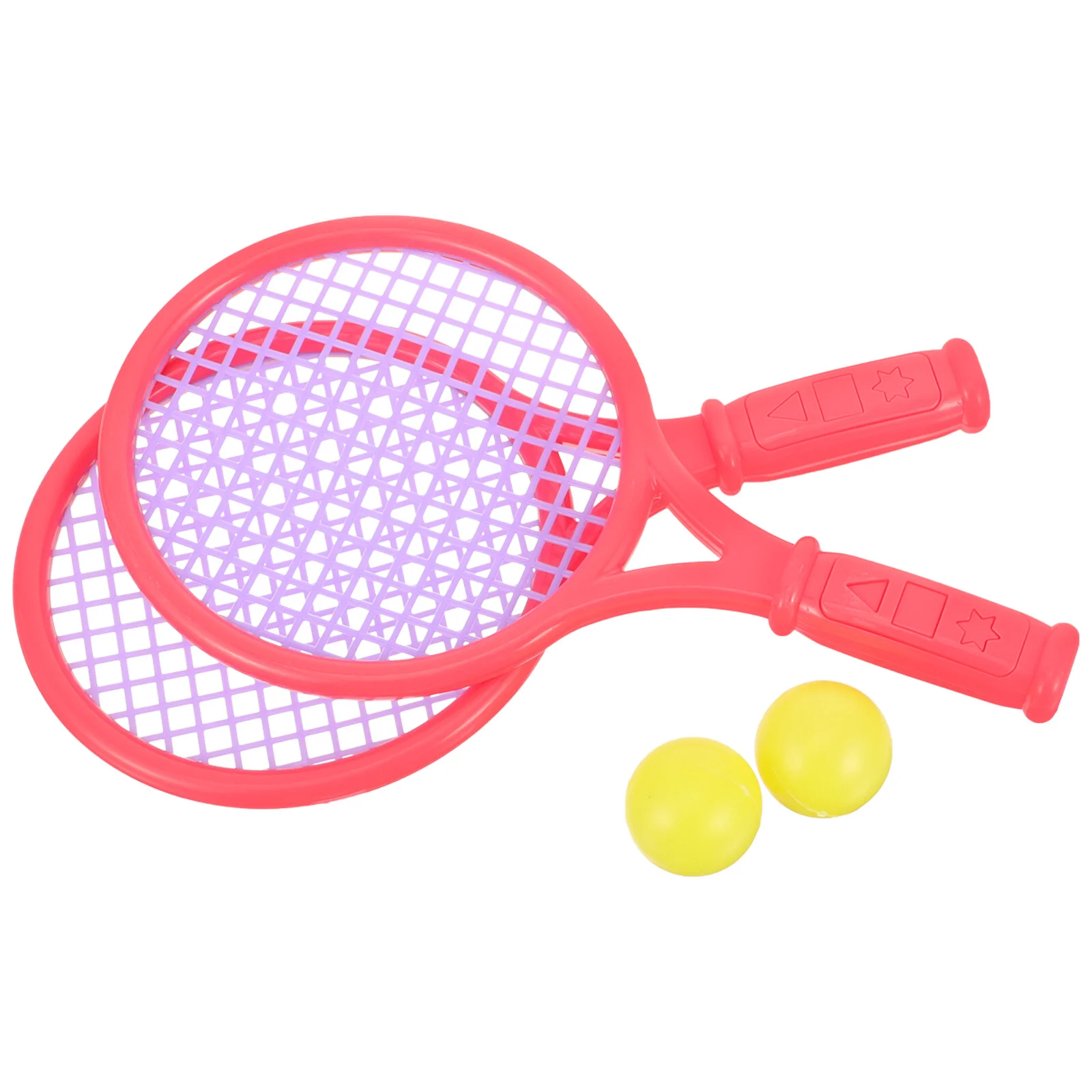 1 Par de Crianças Raquete de Tênis de Crianças de Plástico Raquetes de Badminton Jogo de Adereços para o jardim-de-Infância Escola Primária (Tamanho S Aleatória
