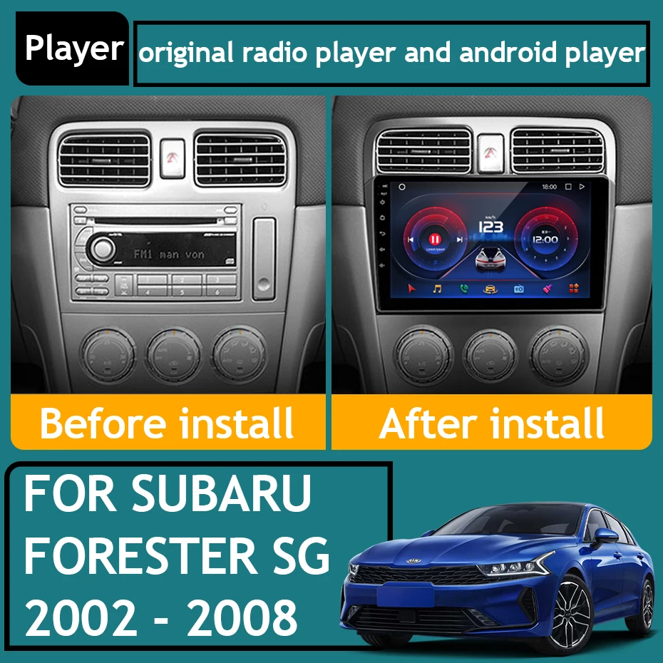 A Qualcomm auto-Rádio Android 13 Para Subaru Forester SG 2002 - 2008 Navegação GPS Auto Estéreo 5G wi-Fi Multimedia Player Não 2din BT
