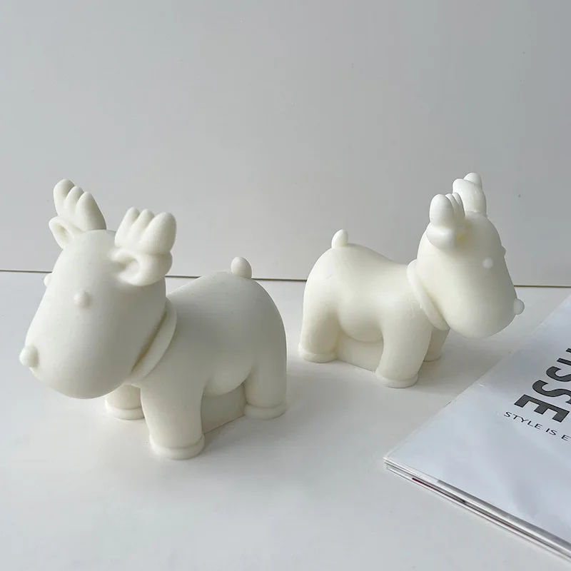 3D Bonitos do Natal Moose Sinos de Silicone Vela Moldes DIY Artesanal Animal de Artesanato de Gesso Epóxi Tornando Ferramentas para Presentes de Natal
