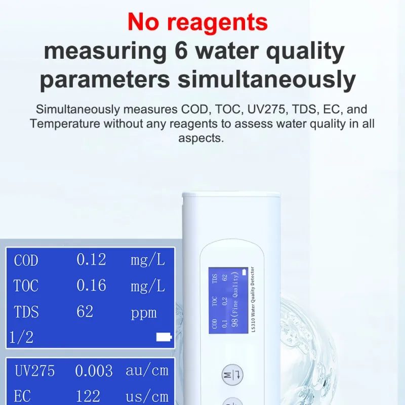 Linshang LS310 TOC COD UV275 Multi-Parâmetro de Qualidade da Água Detector para Beber Água