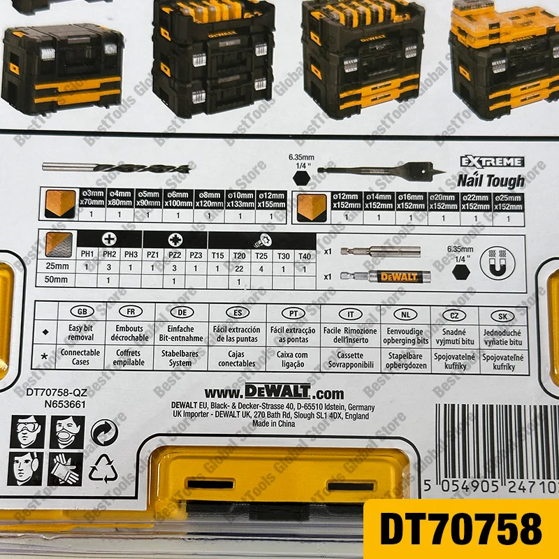 DEWALT DT70758 madeira ferramenta de poder acessórios profissionais broca conjunto