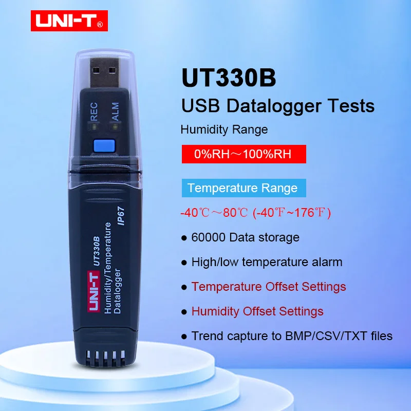 UNIDADE UT330A/B/C Digital registrador de dados de temperatura e umidade usb 60000 Temp Gravador Registrador Registrador de Temperatura de -40~80 ° C(-40~176F)