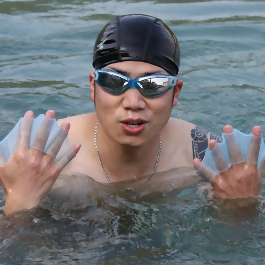 natação mão dedo fin de aprendizagem piscina acessório dedo desgaste Mão Web Nadadeiras Formação Luvas de Mergulho Piscina de Natação Pás