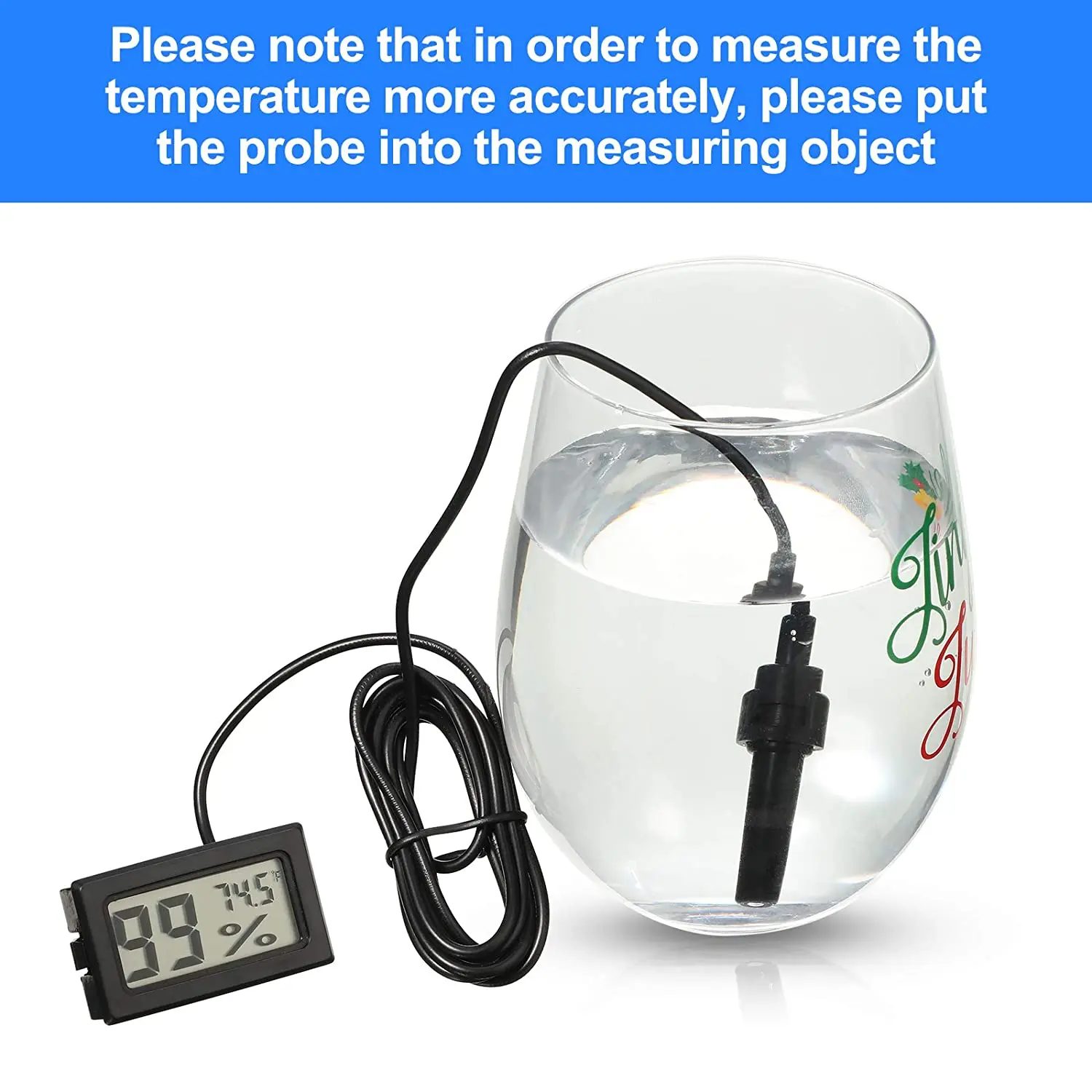 Higrômetro Termômetro Digital com Sonda de Temperatura interna de Umidade Medidor de Digitas Medidor de Incubadora de Répteis Planta