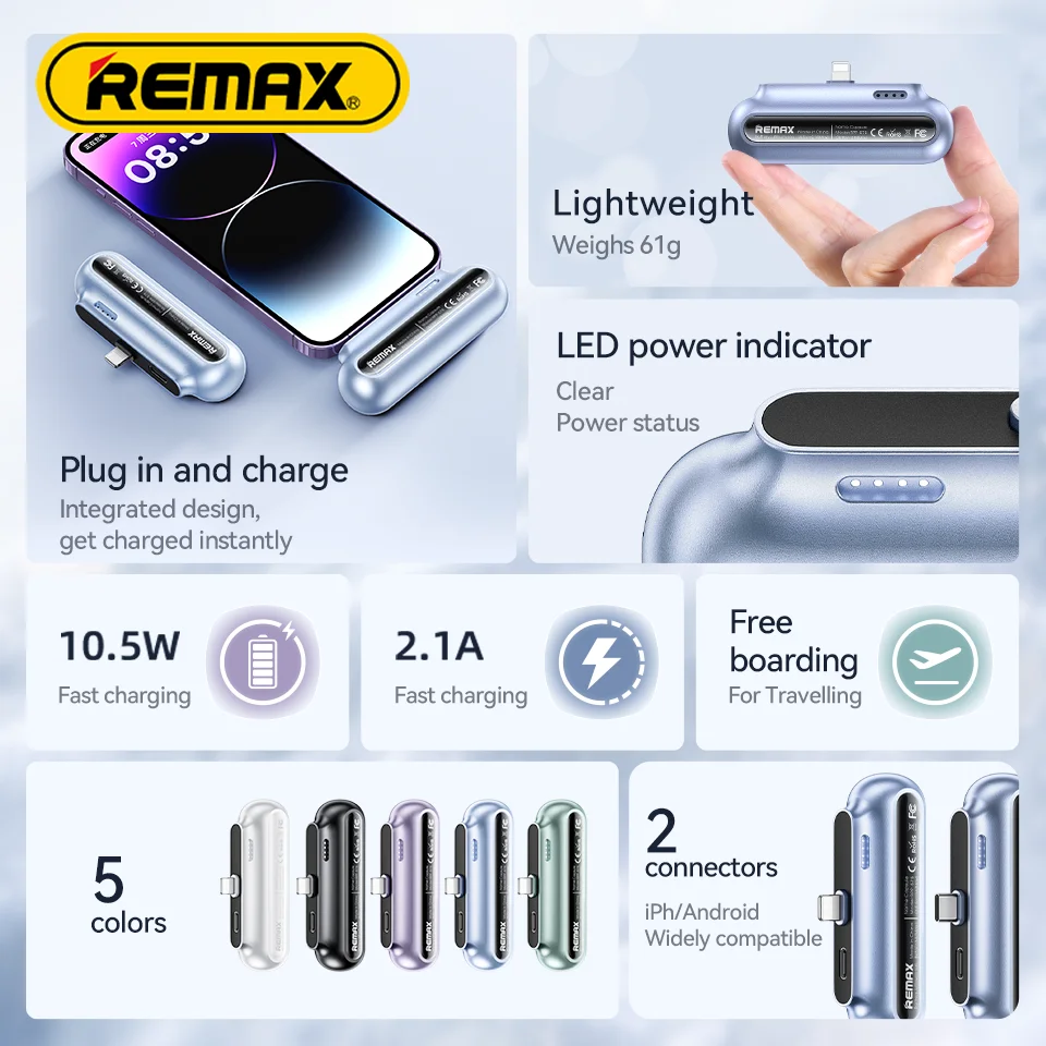 Remax Magnético do Banco do Poder de 3000mAh Mini Ímã Carregador PowerBank Para Xiaomi Móvel de Emergência Portátil Magnético Externo de Bateria