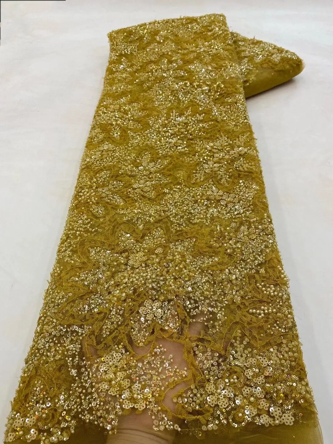 olhando agradável pena bordado em tule de malha de tecido de renda David-1306.1804 com boa qualidade para o vestido de festa