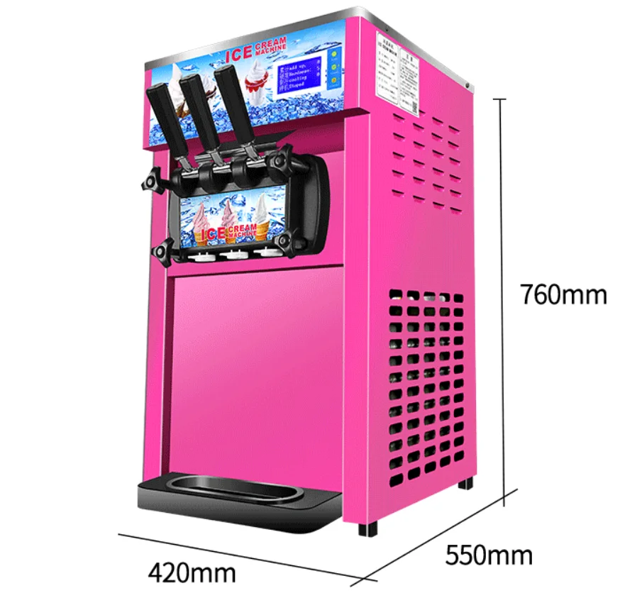 automático aço inoxidável tabela macio servir sorvete máquina de venda directa