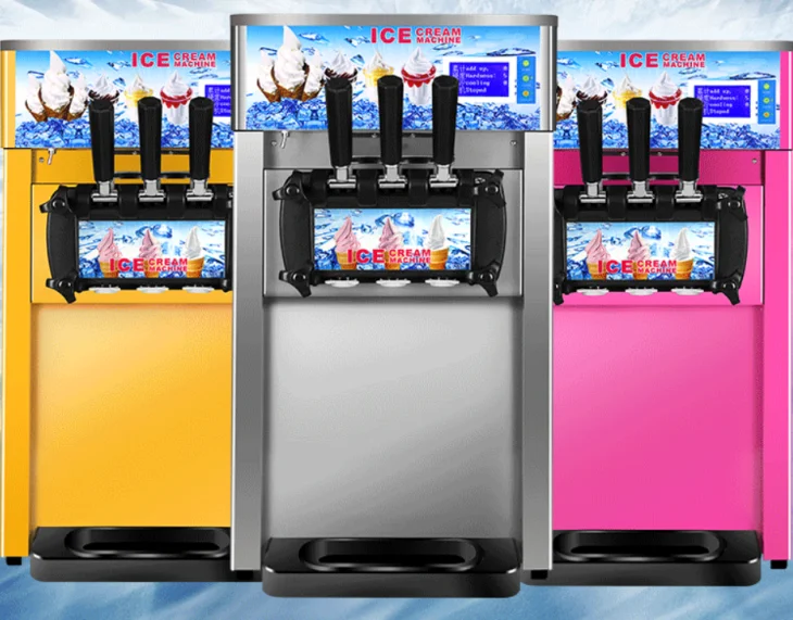 automático aço inoxidável tabela macio servir sorvete máquina de venda directa