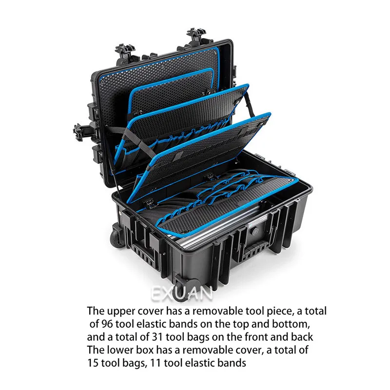 Auto ferramenta de reparo da caixa de armazenamento de caixa Impermeável de hardware ferramenta de carro grande, Multifuncional caixa de transporte