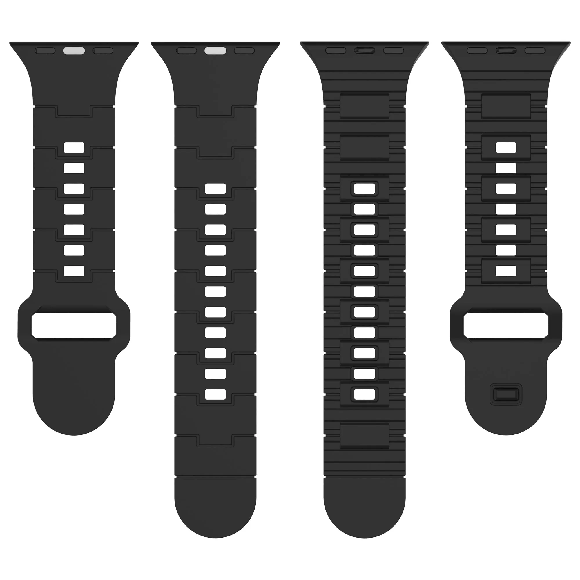 Pulseira de Silicone Para Apple Relógio 49mm 44mm 40mm, 45mm de 41mm de 38mm Imitação de metal texturizado pulseira em iwatch série se3 7 8 6 5 bandas