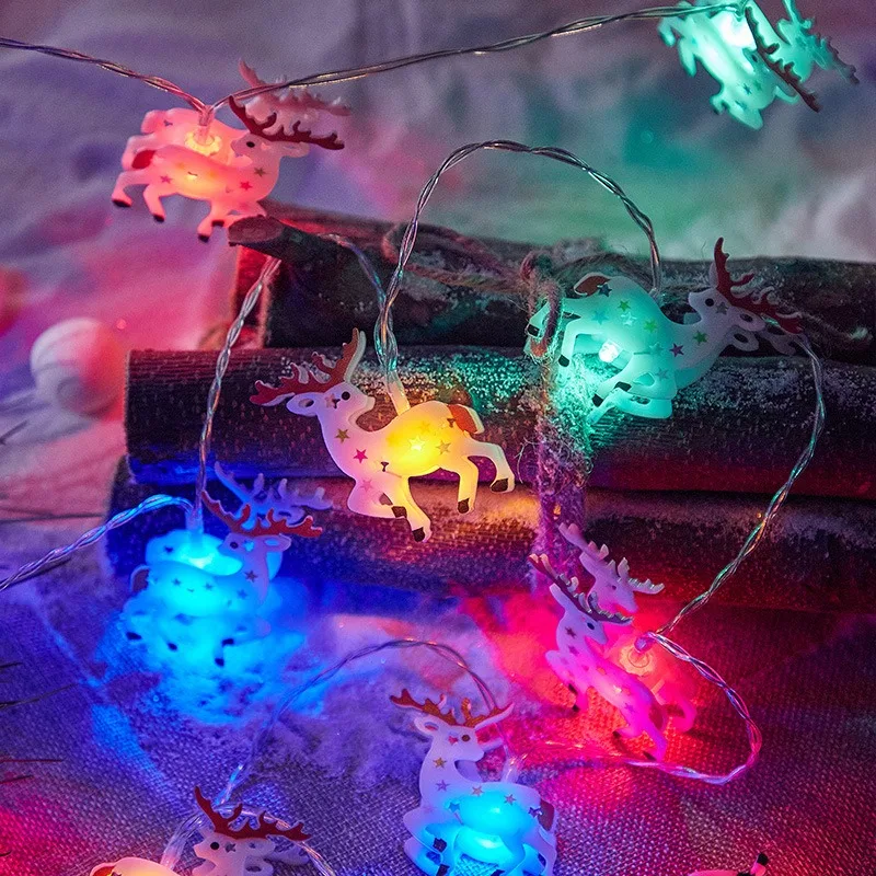 Natal Criativo do Boneco de neve, Árvore de Natal, Luzes de LED ao ar Livre Piscando Elk Seqüência de Lâmpadas de Férias Cena Hanging Garden Party Decor