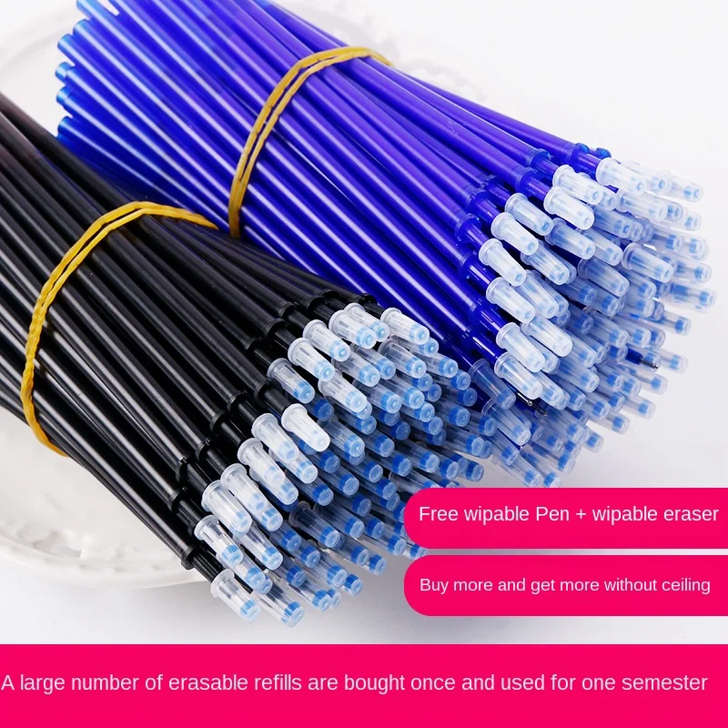 10 / set de alunos lavável canetas e alças Azul / Preto / 0,5 mm refil de caneta vara de escritório e escolar de escrita de suprimentos