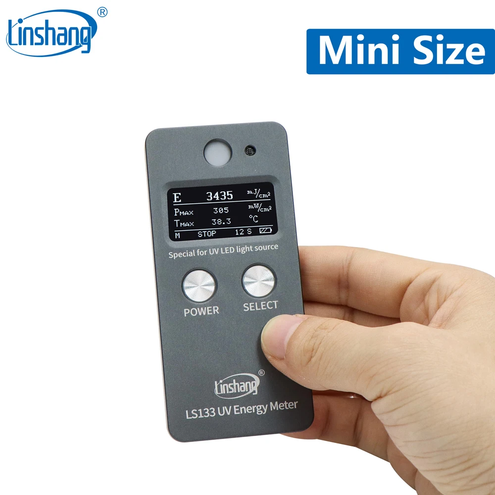Linshang UVA LED Medidor da Energia da Radiação UV Medidor de UV lnk Revestimento de Cola de Cura Exposição a Impressão de 365 nm 385nm 395nm 405nm LS133