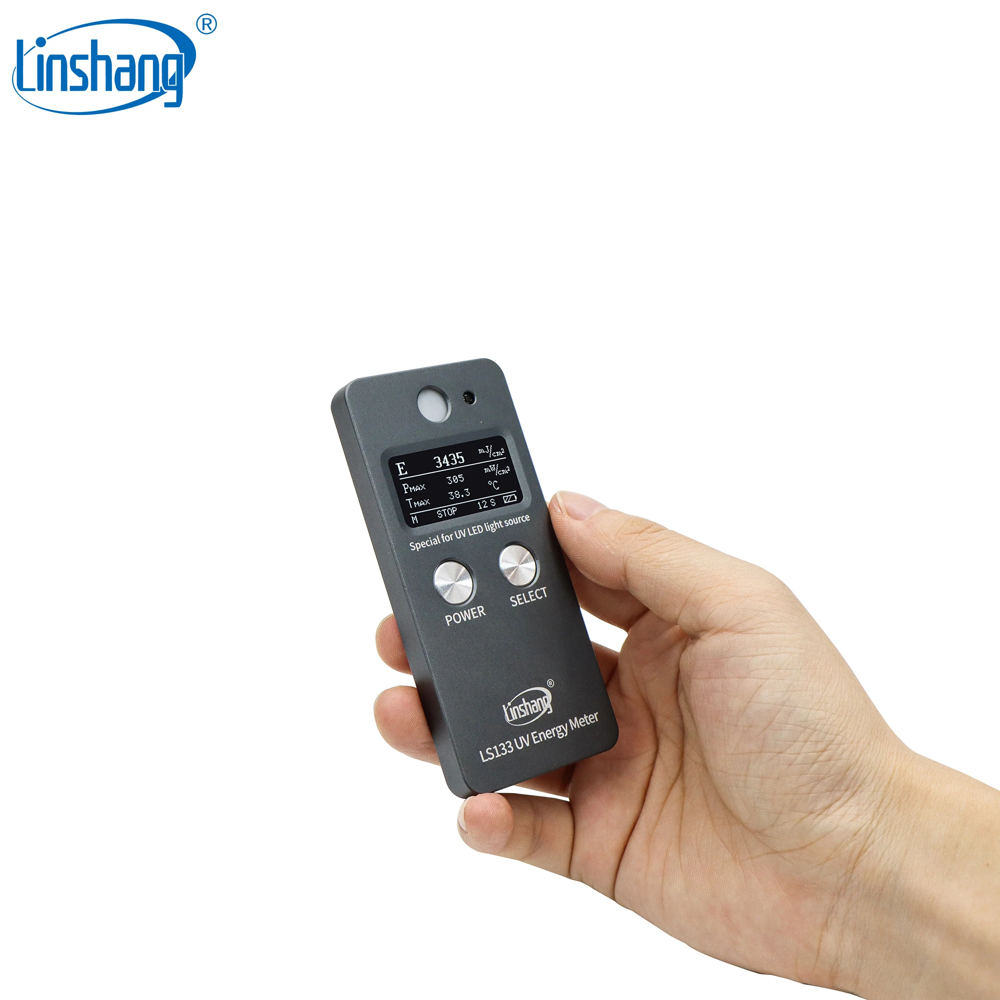 Linshang UVA LED Medidor da Energia da Radiação UV Medidor de UV lnk Revestimento de Cola de Cura Exposição a Impressão de 365 nm 385nm 395nm 405nm LS133