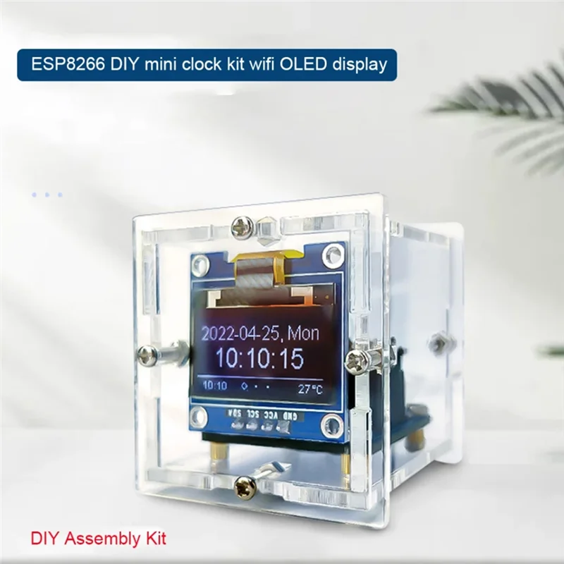 ESP8266 DIY Kit Eletrônico Mini Relógio Visor OLED de Conectar-se com o Shell DIY Solda Projeto