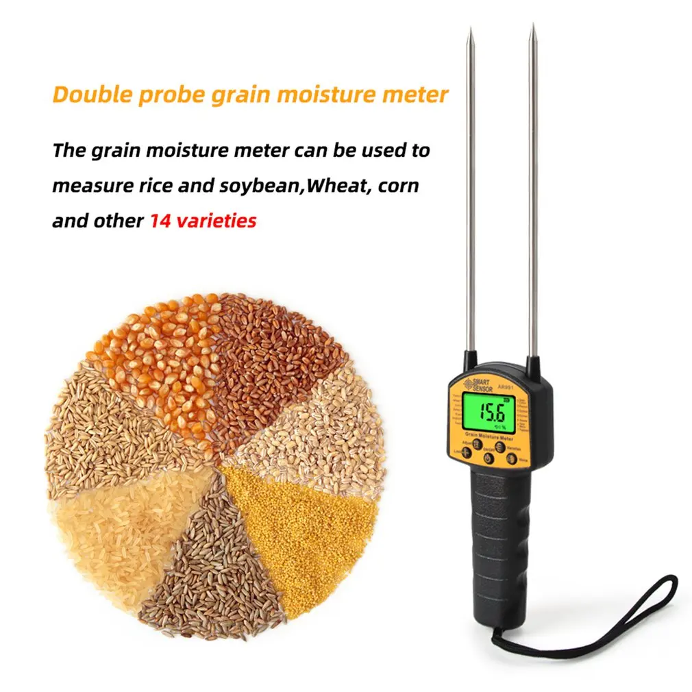 Digital Smart Sensor Medidor de Umidade de Cereais Medidor de Umidade Para Uso Em Milho, Trigo, Arroz, Grãos de Trigo, a Farinha de Sementes de Tamboril AR991
