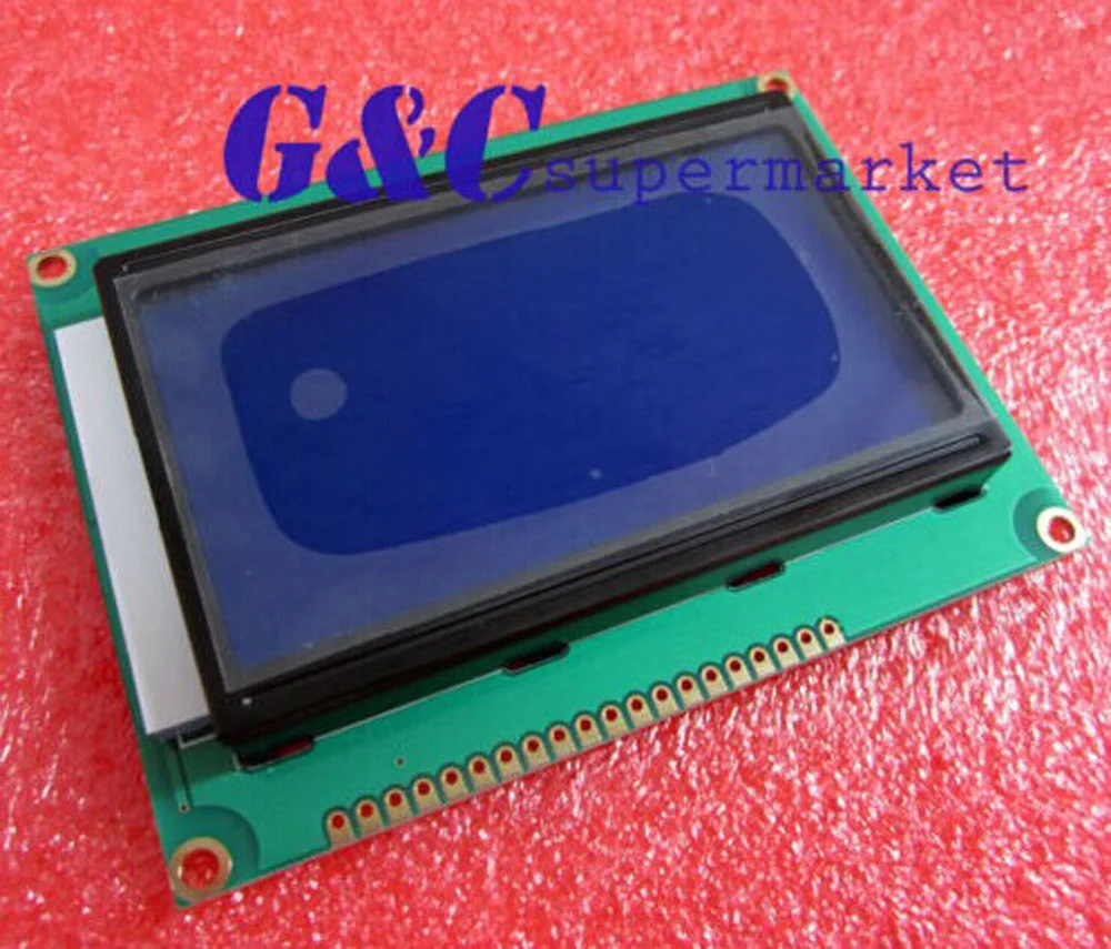 ST7920 128x64 Gráfico LCD com luz de fundo Azul para EasyPIC5 de ALTA QUALIDADE QC12864B