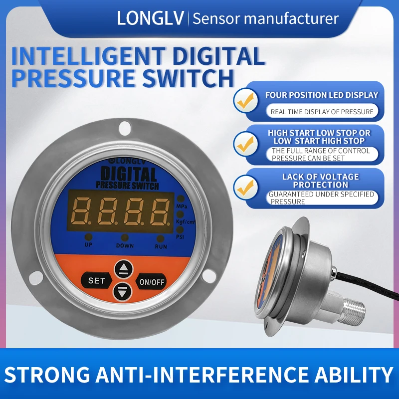 LONGLV IL-817Z de casal do grupo de relé inteligente display digital interruptor de pressão 60mm