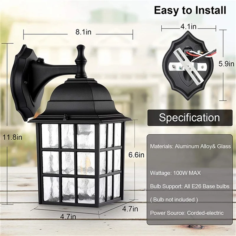 ·RONIN Exterior Arandelas de Parede de Luz Clássico LED Construir Sensor da Lâmpada à prova de água IP65 Decorativa da Casa Para a Varanda