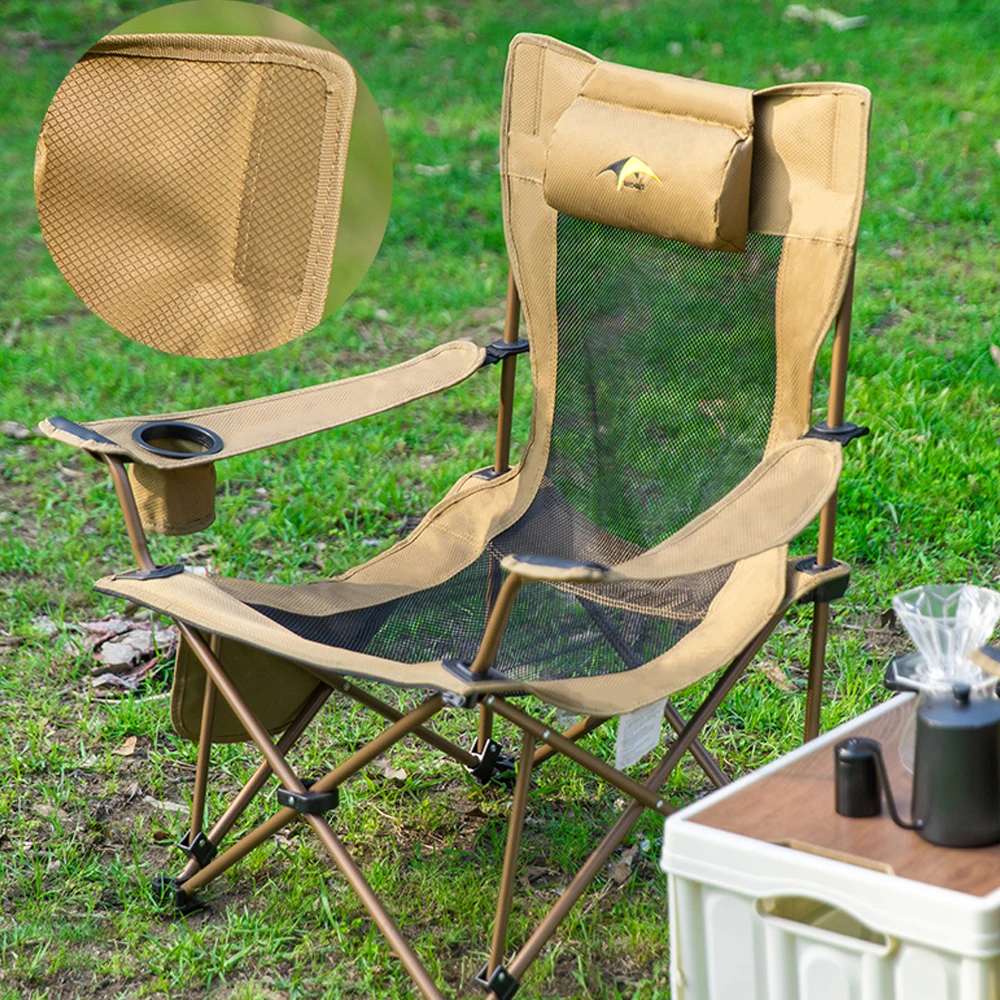 Exterior cadeira dobrável, sentado e deitado de dupla finalidade almoço cadeira portátil, cadeira de praia, cadeira de pesca, camping e picn