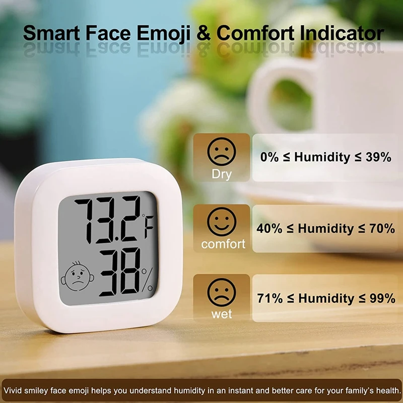 6 Peças Medidor De Umidade Sensor De Umidade Termômetro Interior Hight Preciso Da Temperatura E Umidade Do Monitor Fahrenheit