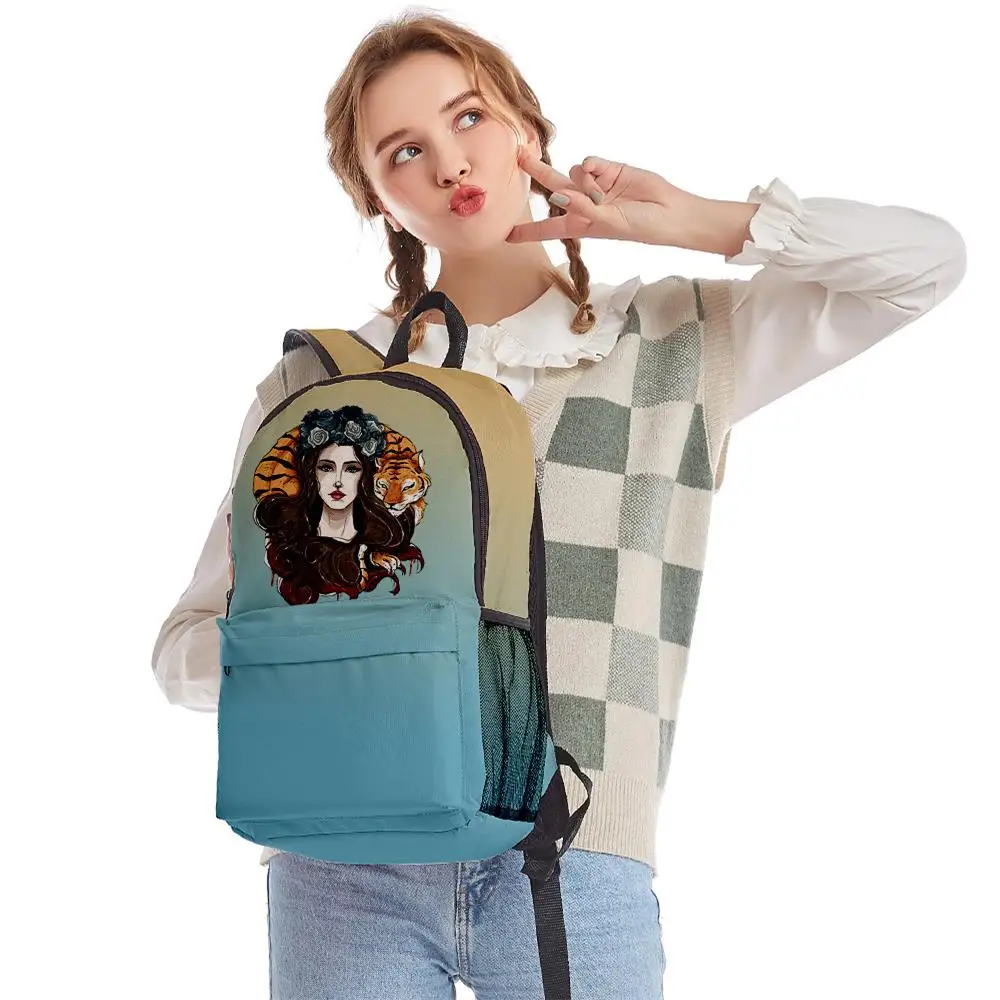 Moda Popular Lana Del Rey Notebook Mochilas aluno da Escola Sacos de Impressão Oxford Impermeável Meninos/Meninas Laptop em Mochilas