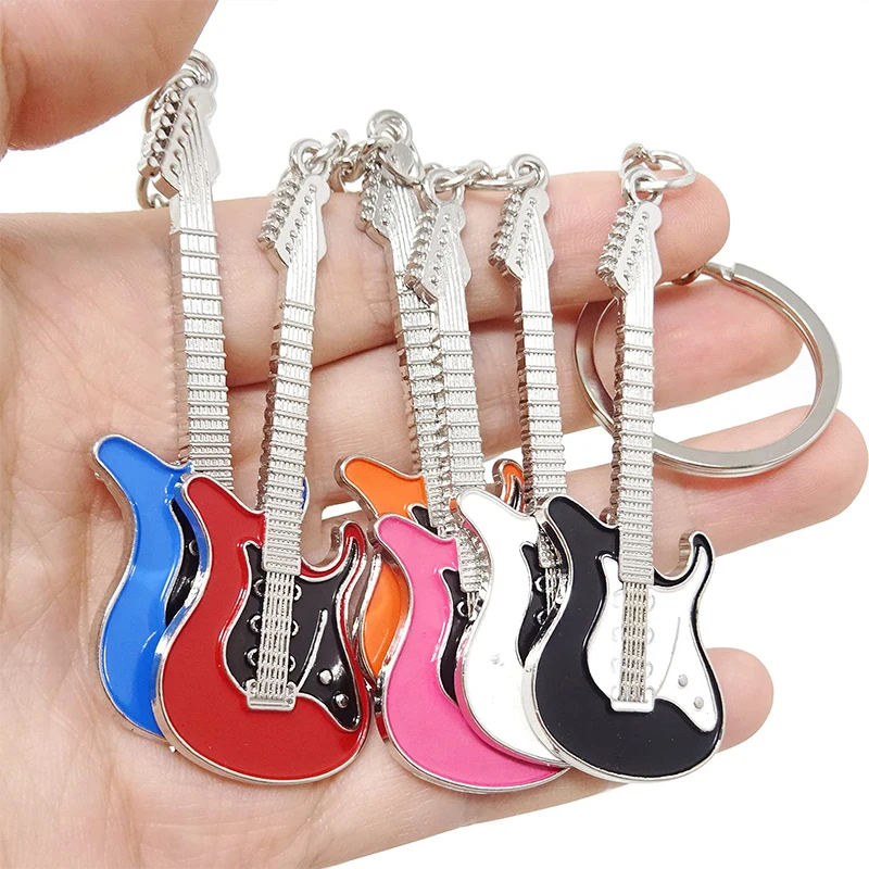 6Pcs Guitarra Chaveiro para Homens Mulheres Guitarrista de Meninos Meninas rapazes raparigas os Amantes da Guitarra Guitarra Elétrica do Keychain para guitarristas
