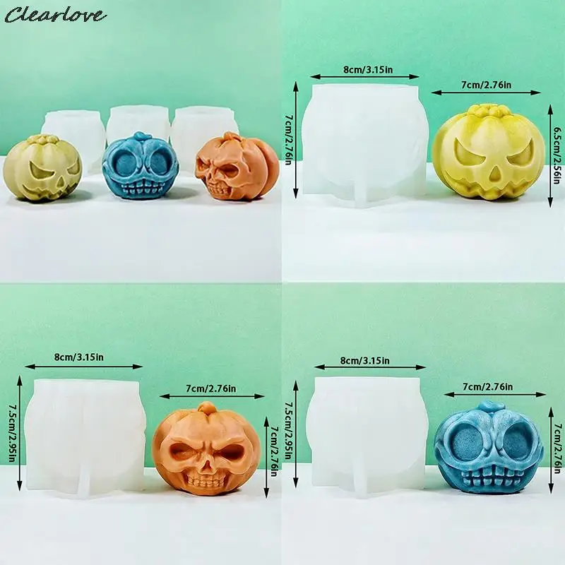 Abóbora Vela do Molde de Silicone DIY com tema de Halloween Abóbora Arte Emplastro de Sabão de Resina Fazendo Chocolate Cubo de Gelo Bolo Molud