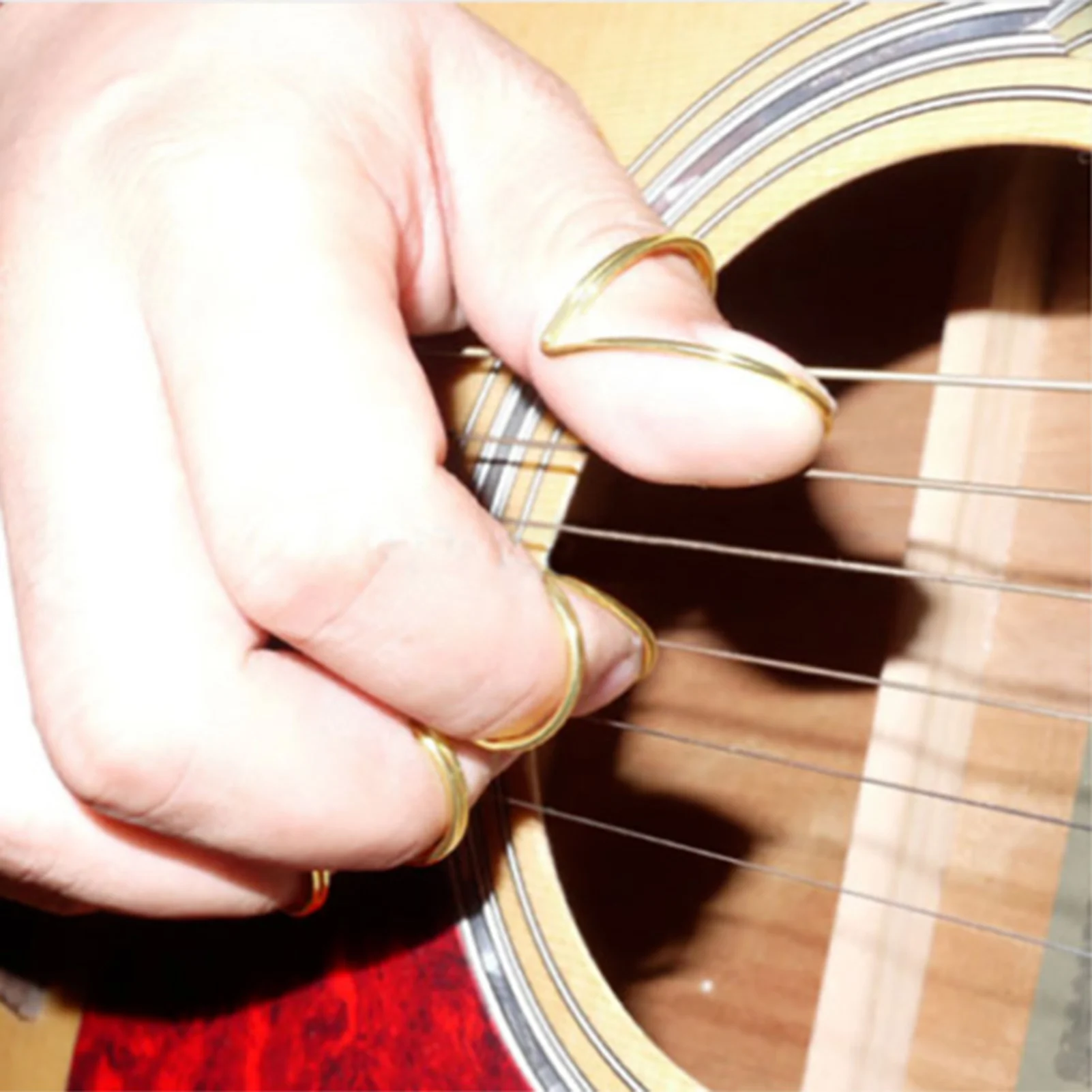 Dedo Fingerstyle Polegar Picaretas do Polegar Ajustável, Pega o Dedo Pega a Palheta de Violão de Baixo do Banjo