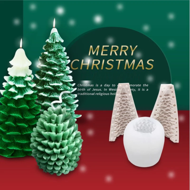 3D Árvore de Natal de Silicone Vela do Molde para o Natal Pinheiro de Silicone Sabão Moldes DIY Decoração do Bolo de Vela Fazendo entregas