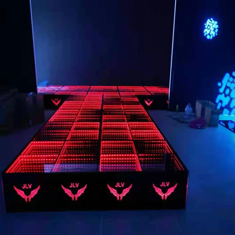 Fonte da fábrica ao ar livre Iluminado Magnético sem Fio do Abismo Infinito 3D Espelho Interative pistas de Dança de Led Para a Barra de KTV T Mostrar