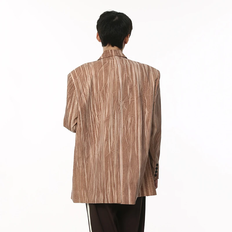 SYUHGFA Elegante Terno de Homem Roupas de Estilo coreano Premium Faixa Casual Blazers Tendência dos Homens Soltos Jaqueta Persoanlity Topo Simples