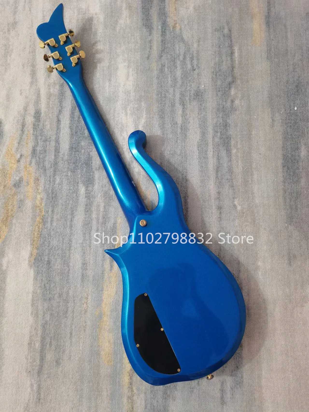 Pequeno Príncipe Guitarra Elétrica, Pintura Azul, Invertido Ponte, Ouro, Acessórios, 6 Cordas, Frete Grátis