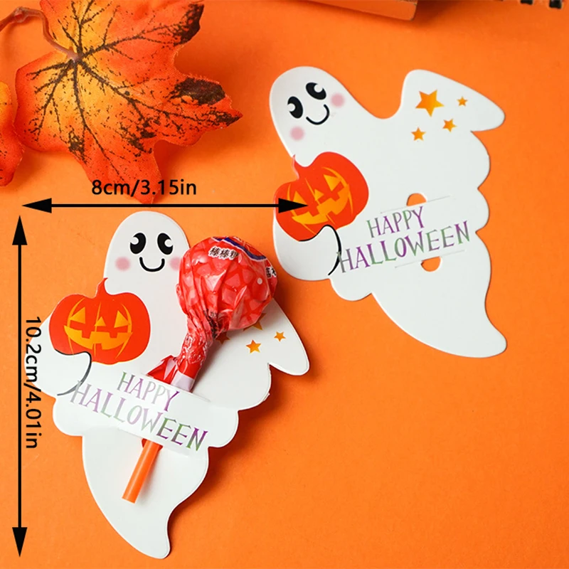 50PCS Doces de Halloween Pacote de Cartão de Espírito de Abóbora Pirulito Titular Biscoitos Decoração de Dom Crianças Home DIY Suprimentos