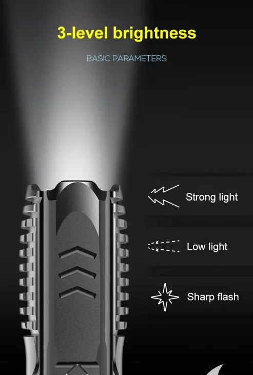 LED Forte Lanterna Recarregável USB de Alto Brilho Mini Portátil ao ar livre de Longo Alcance Lanterna