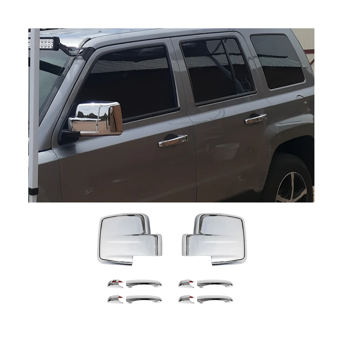 Espelho retrovisor Shell Capa+Capa maçaneta da Porta para Jeep Patriot 11-16