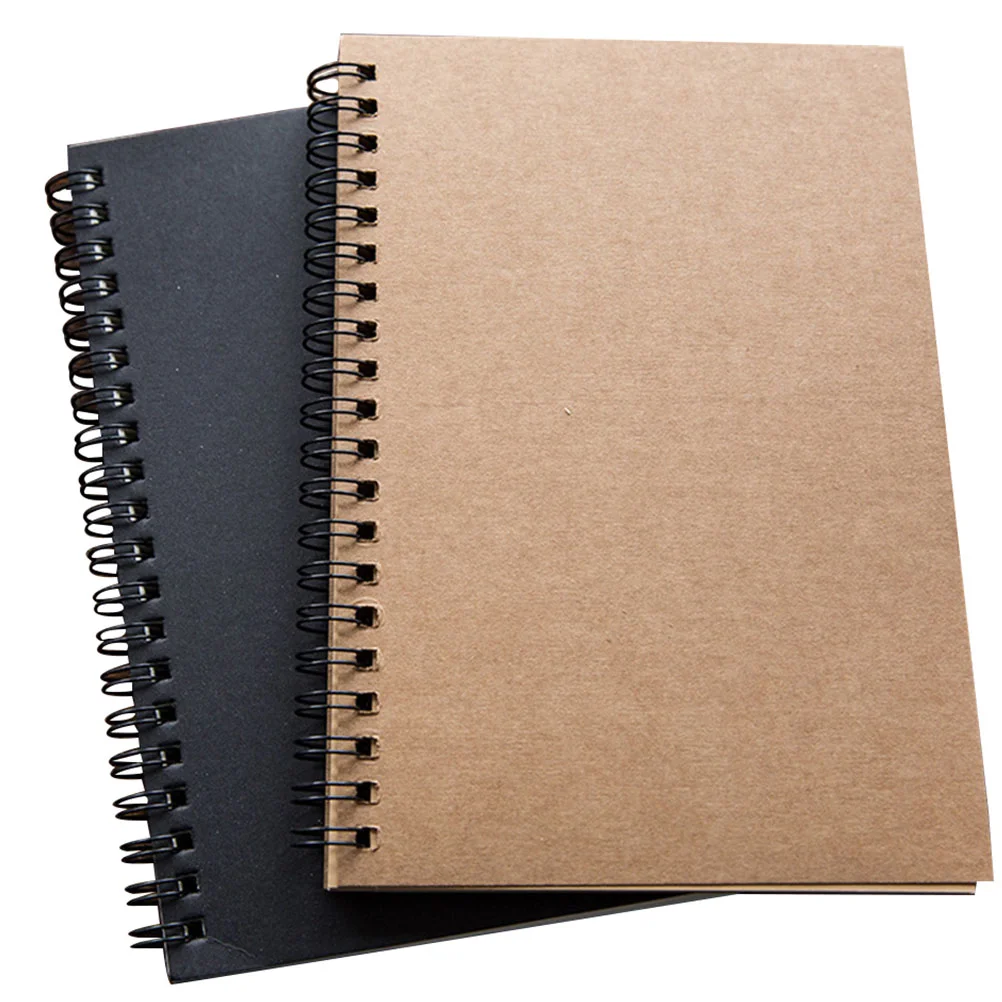 2 Pcs Caderno Do Aluno Cadernos De Desenho Kraft, Papel, Pintura De Suprimentos Caderno Em Branco Estudantes